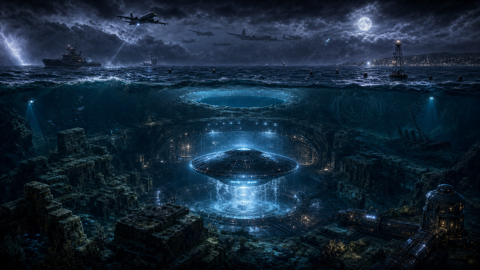 Bermuda Triangle Submerged Hangar Conspiracy — article illustration